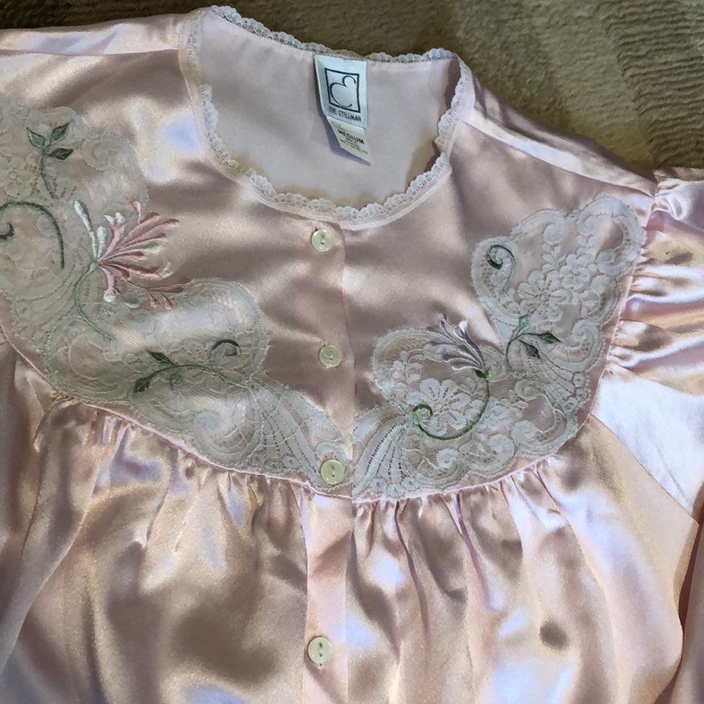 VTG Eve Stillman Lace Embroidered Nightgown size M - Picture 12 of 12